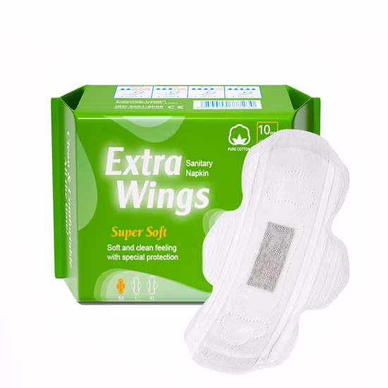 Para uso nocturno, servilletas sanitarias de fibra de bambú desechables naturales